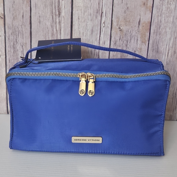 Adrienne Vittadini Royal Blue Cosmetic Case NWT - Picture 1 of 13
